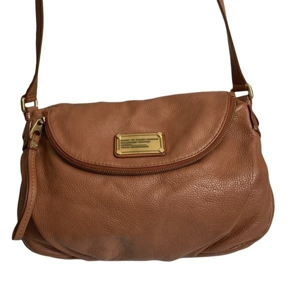 Marc by Marc jacobs brown leather messenger flap bag
